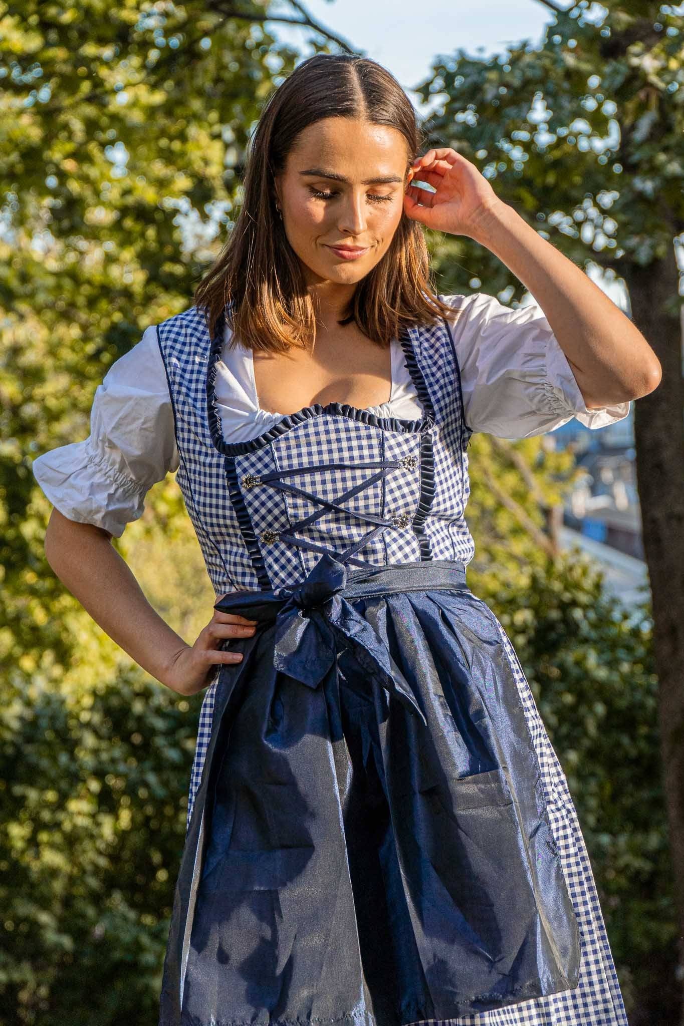 Bertha Dirndl • Mørk Blå • Bomull