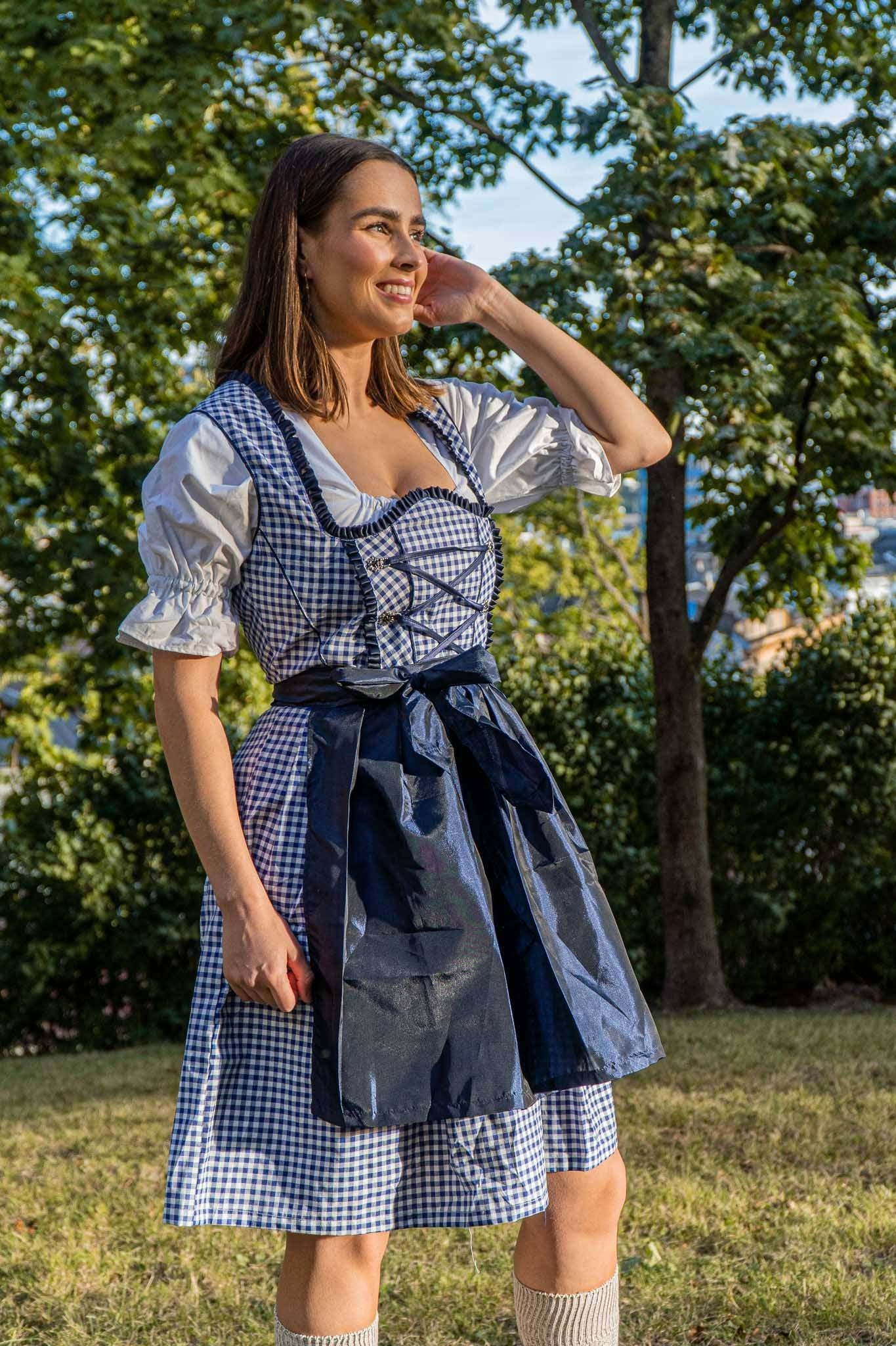 Bertha Dirndl • Mørk Blå • Bomull
