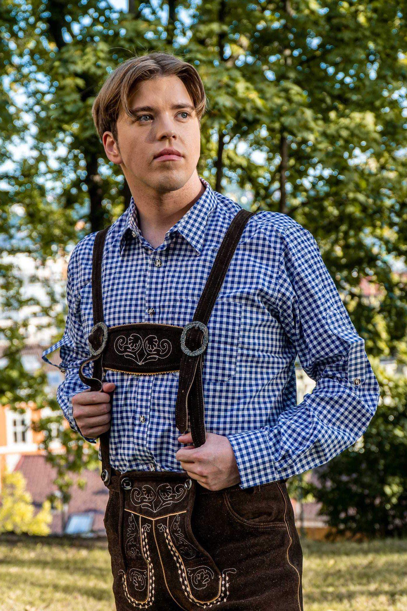 Karl Lederhose • Kort • Mørk Brun • Semsket Skinn